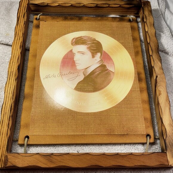 Unbranded Other - Elvis Picture Of 45 Record Mounted On Wood In Wooden‎ Frame